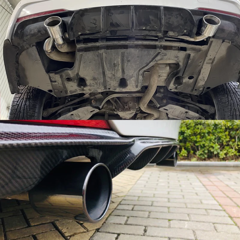 Car Exhaust Tip Compatible For BMW F30 F31 320i 330i 3 Series 2017-2019 Carbon Fiber Exhaust  Nozzle Tailpipe Muffler Tips