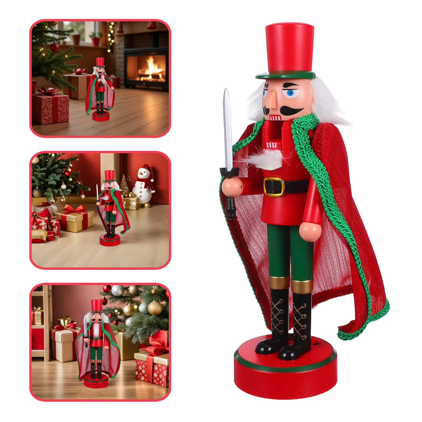 

1 set 1 Set Lighted Nutcracker Soldier Tabletop Decor Christmas Centerpiece Mantel Holiday Display Xmas Puppet Home Decoration