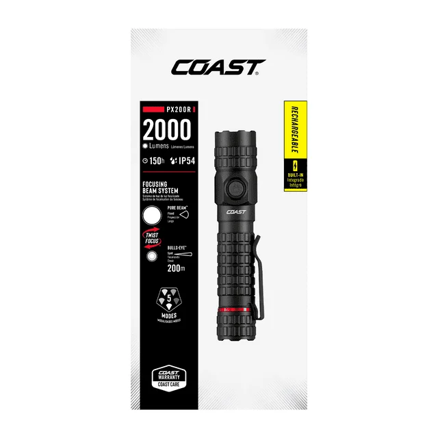 

Coast Px200R 2000 Lumen Rechargeable Flashlight