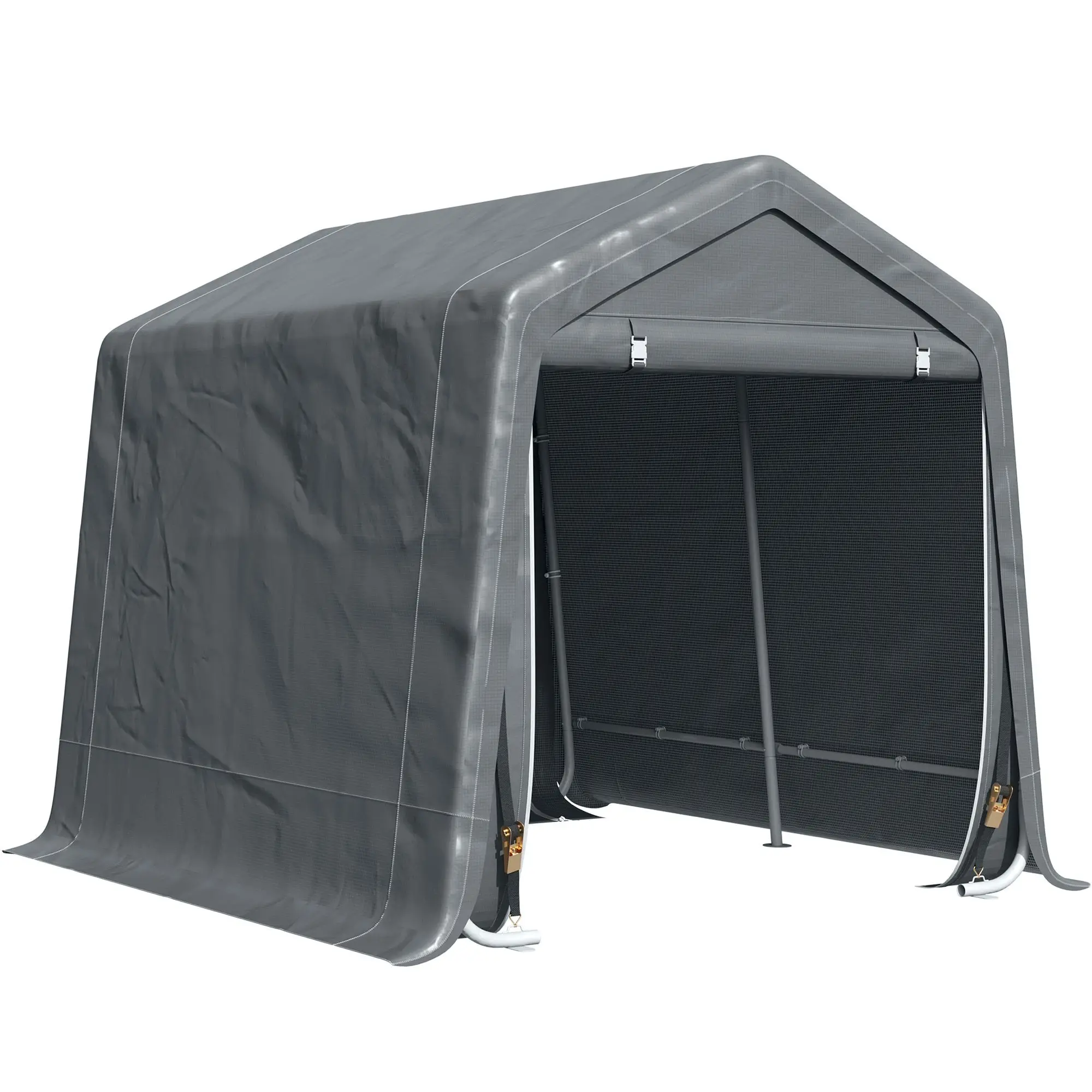 

For Outsunny 9.2' x 7.9' Garden Storage Tent, Heavy Duty Bike Shed, Patio Storage Shelter w/ Metal Frame and Double Zipper Doors