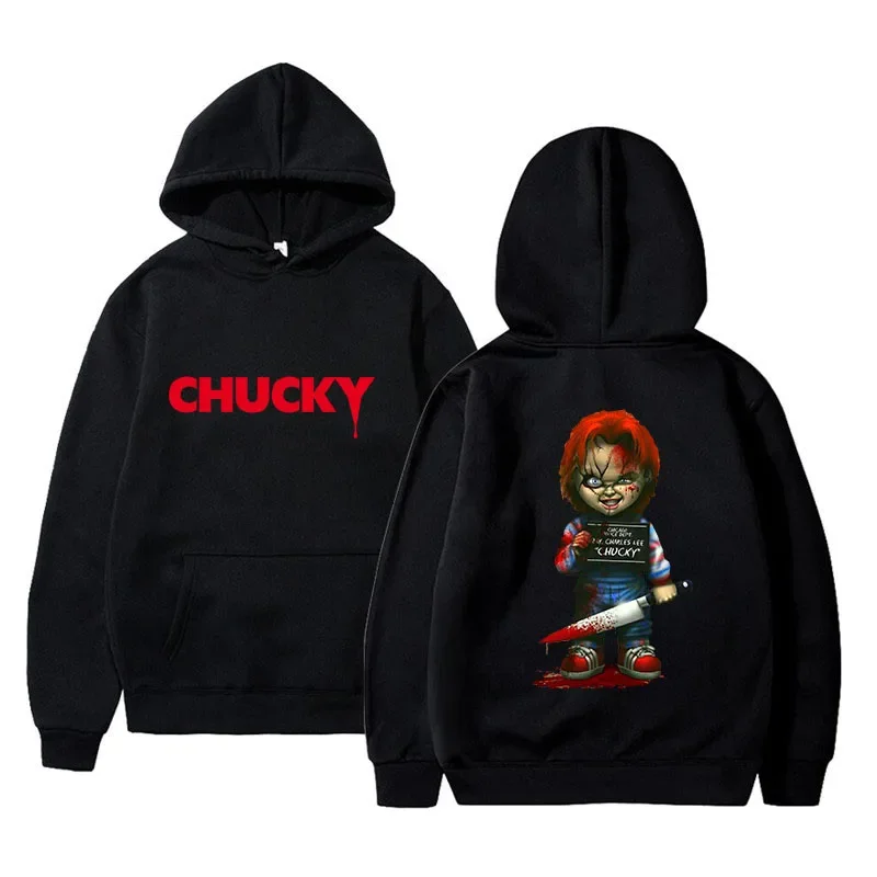 Película de terror Play Chucky sudaderas con capucha Harajuku ropa informal estilo Hip Hop hombres mujeres Otoño Invierno Sudadera con capucha pulóver Tops