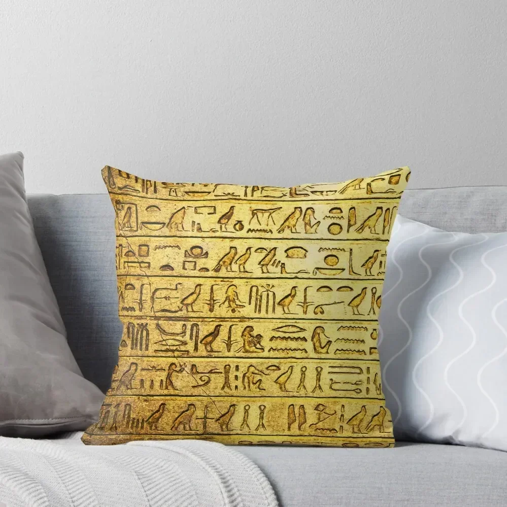 

Ancient Egyptian Hieroglyphs Yellow Throw Pillow Cushions Home Decor Rectangular Cushion Cover christmas cushions covers pillow