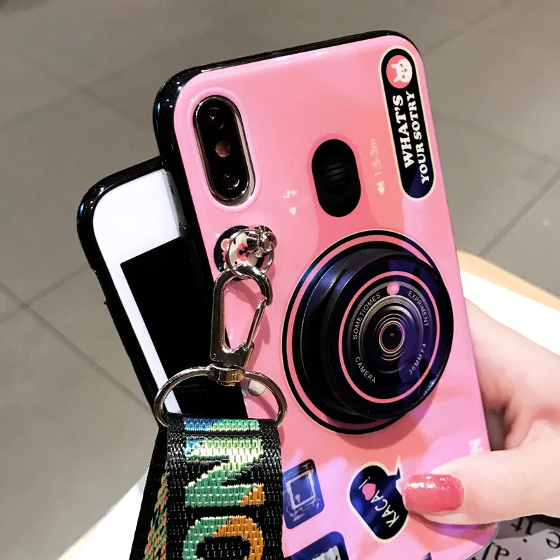 For Xiaomi Redmi Note 10 9 Pro Case Redmi 9 9C S2 6 Retro 3D Camera Silicone Soft Phone Case Mi Poco X3 NFC F1 M3 With Strap