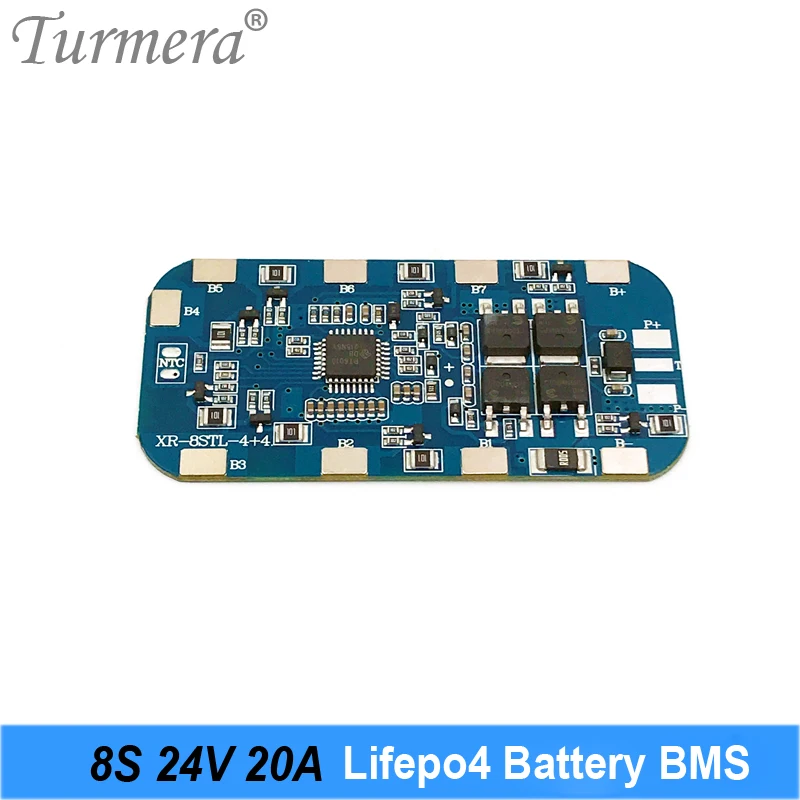 Turmera 8S 24V 29.2V 20A Lifepo4 بطارية BMS لوح حماية التوازن لاستخدام خلية فوسفات الحديد الليثيوم 18650 32650 32700 33140