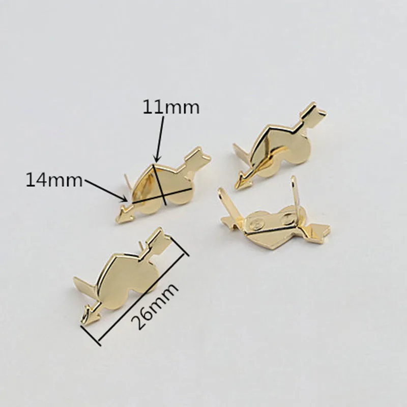 2pcs Metal Heart Shape Decoration Buckle New Style Clip Clasp Hardware for Leather Craft Bag Garment Handbag Shoe Accessories