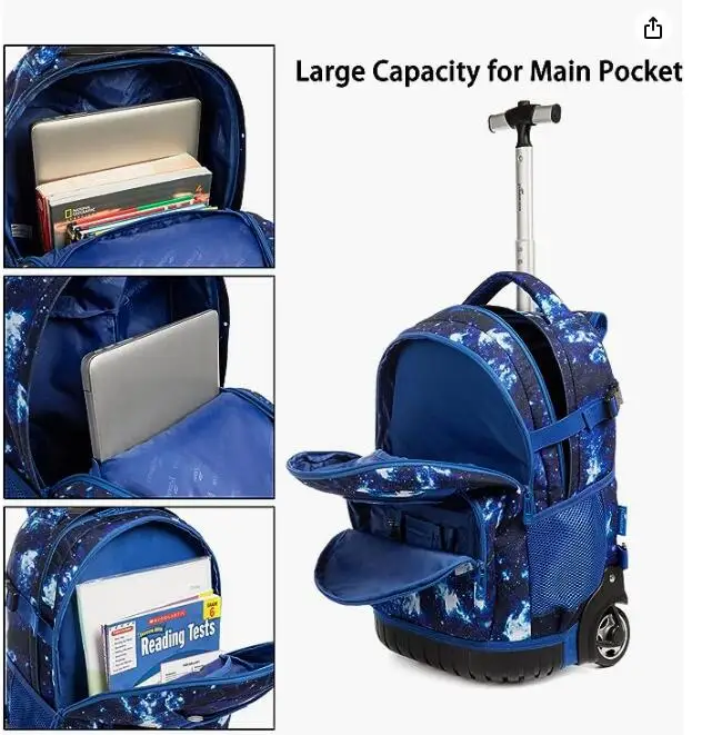 Kids Travel Trolley Bag wheels for teenagers School Trolley Backpack Sets For Boys Carry-on hand Rolling Luggage Suitcase Bags