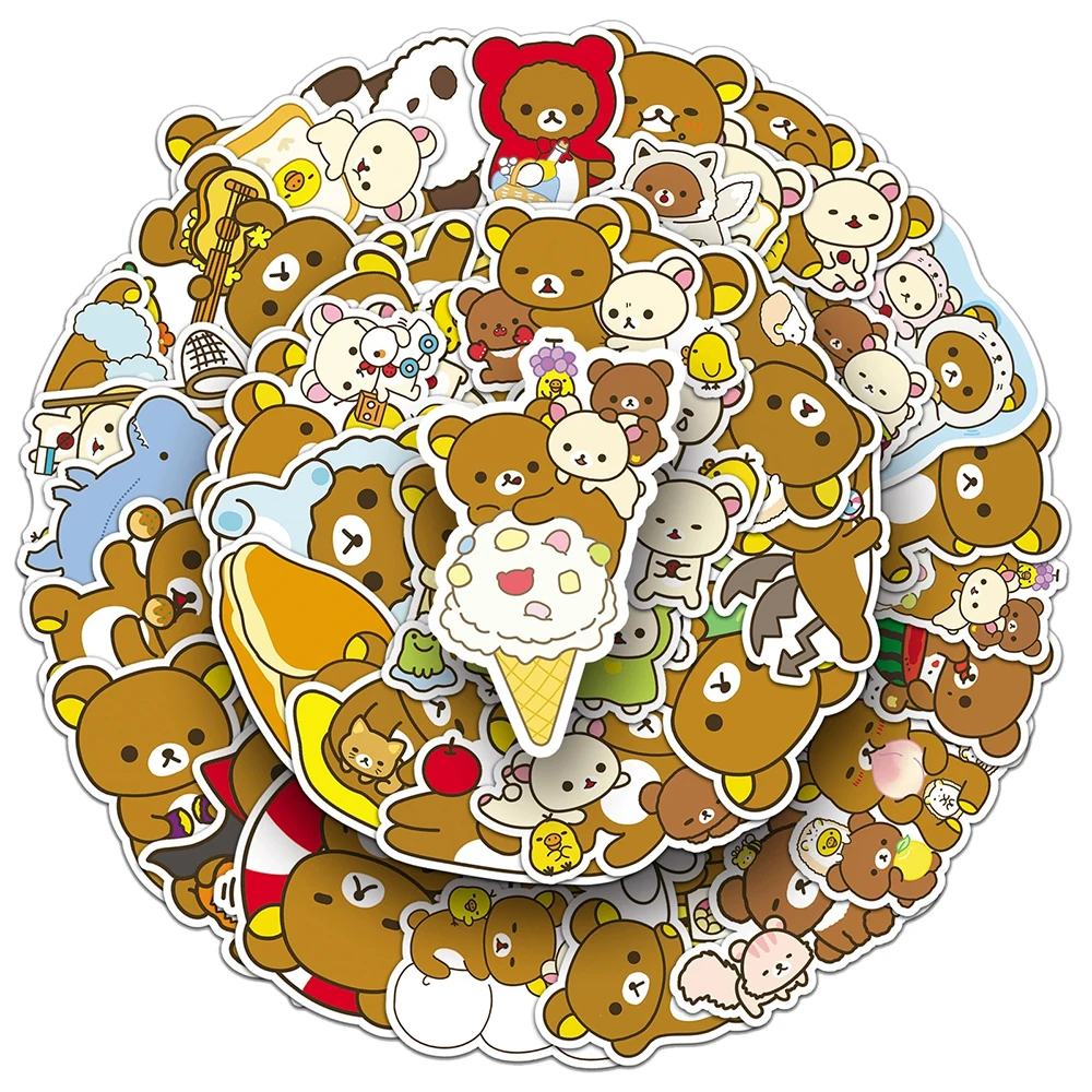 

10/30/50pcs Cute Rilakkuma Cartoon Stickers Kawaii Girls Anime Decoration Decals Toys Gifts Waterproof DIY Stationery Phone Case