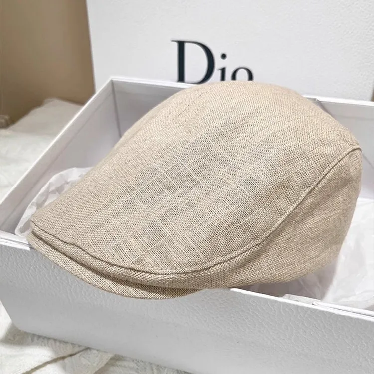 Versatile Leather Brim Splicing Beret Children Spring and Autumn New Models Wear Forward Hat Retro Cap