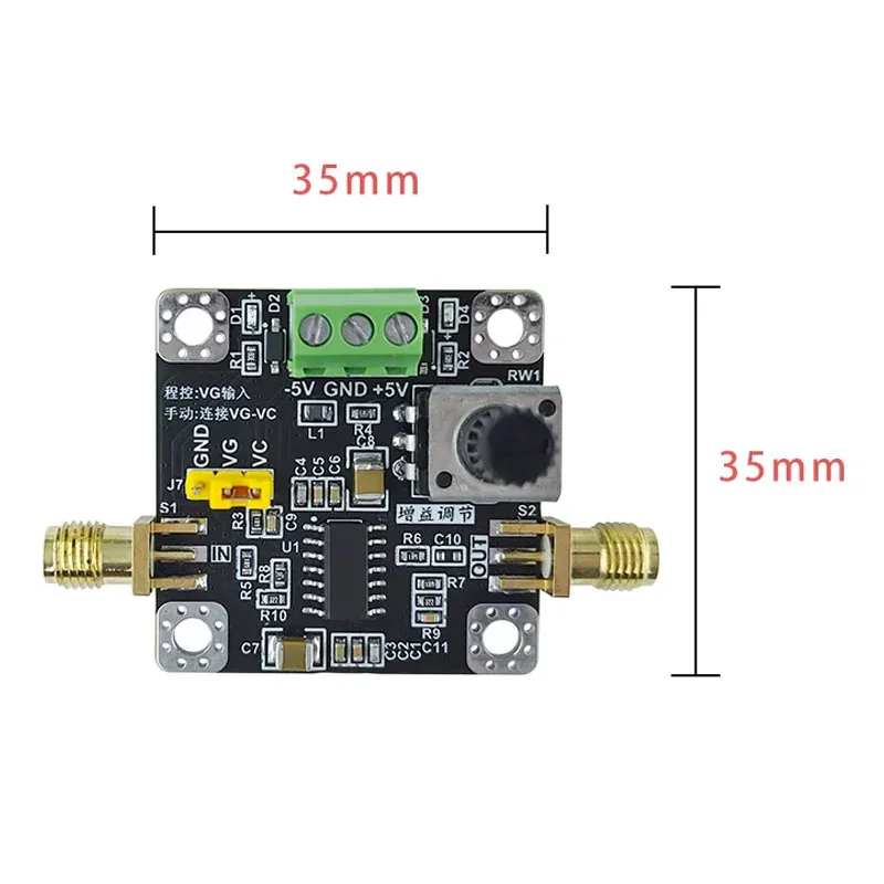 VCA821 Voltage Controlled Amplifier Module, VGA Gain Adjustable 130MHz Bandwidth, RF if Video Gain Control