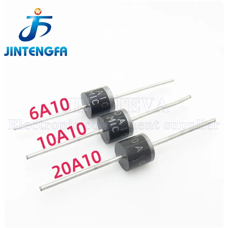 10PCS 6A10 10A10 20A10 6A 10A 20A 1000V R-6 DIP Electrical Axial Rectifier Diode High Current Diode