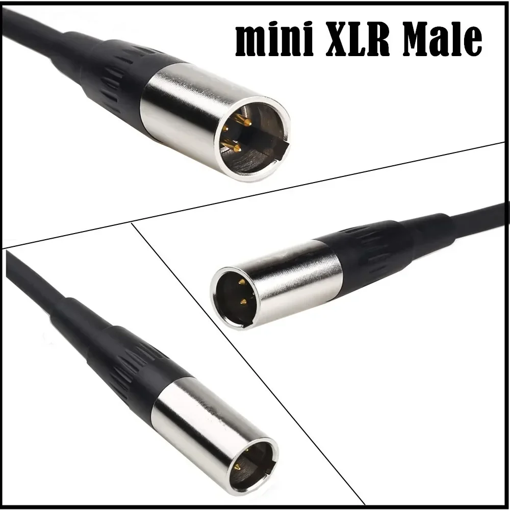 0.5M 1.5M Mini XLR 3PIN Male to XLR 3PIN Male to fit for Canon Audio Cable for Transfering Camera Microphone Interface