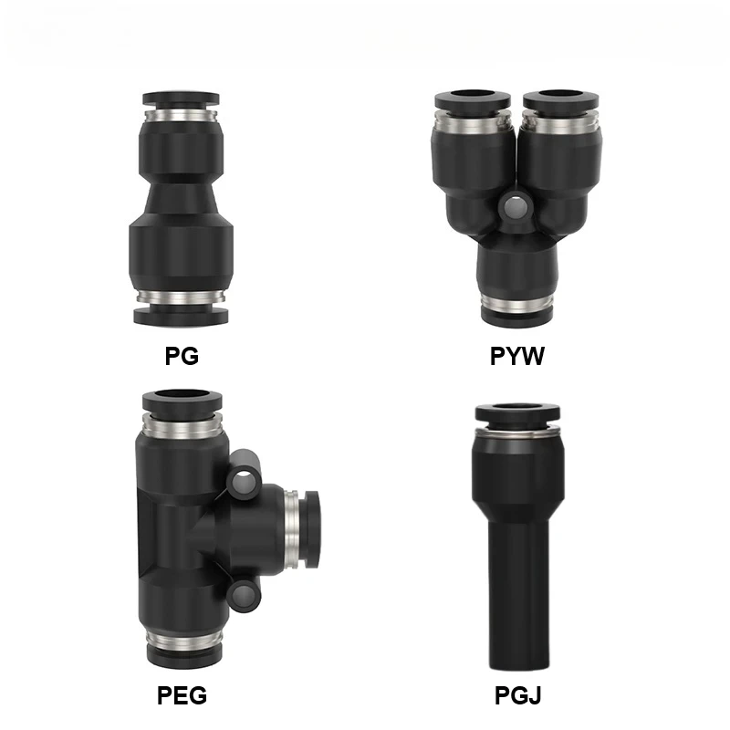 High Quality Pneumatic Air Hose Fittings - High Pressure Pipe Connector PEG PYW PG PGJ - Different Diameter Options PG6-4 PEG6-4