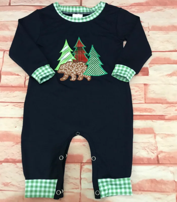 

Рождественский комбинезон с круглым вырезом для мальчиков и девочек, детский хлопковый комбинезон, домашняя одежда для ползания