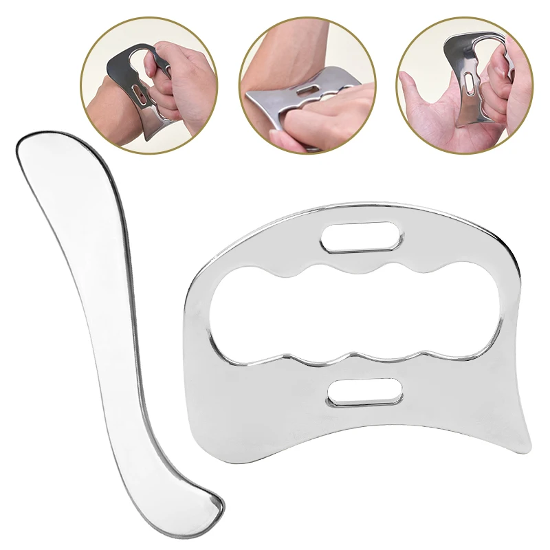 1pc Stainless Steel Gua Sha Board Set Smooth Polished Handheld Massage Scraping Tool for Muscle Relief Physical Therapy