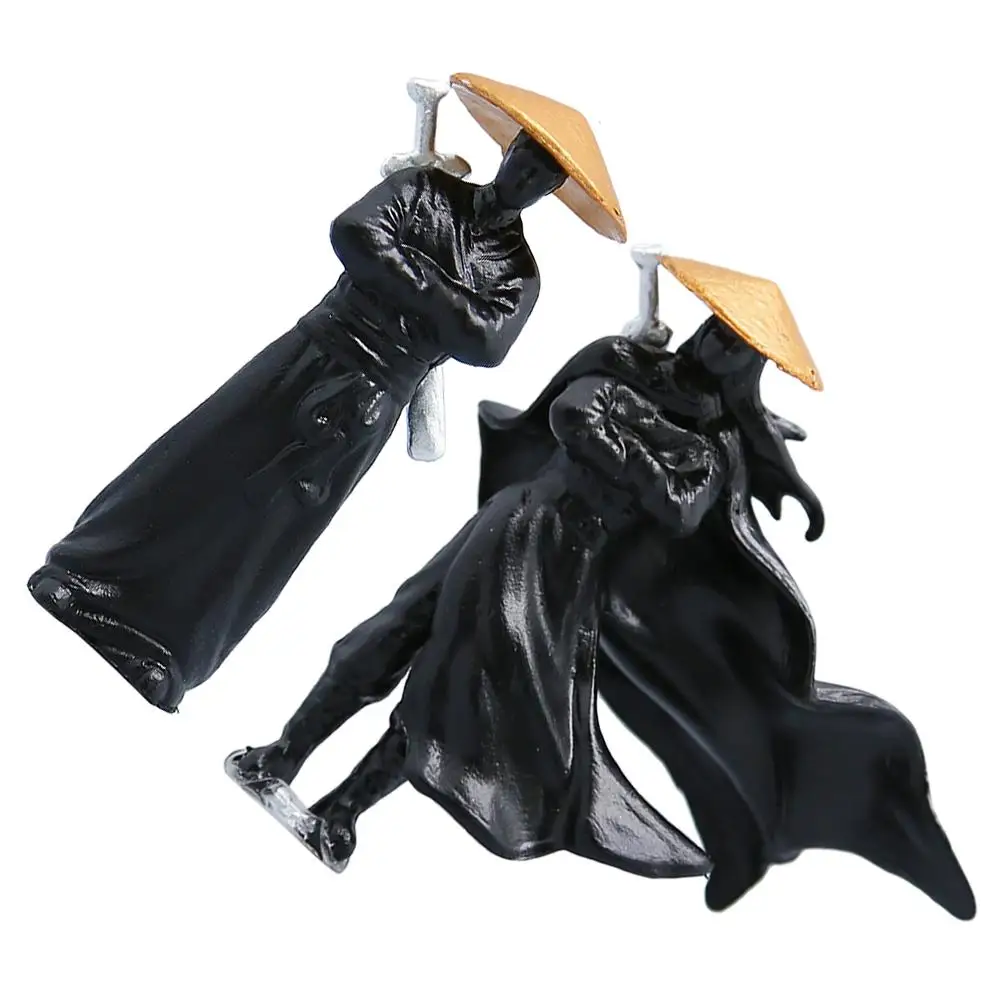 Figuras de guerrero chino antiguo, 2 uds., nament de escritorio, estatuas de micropaisaje, baratijas de caballeros para terrario de bonsái