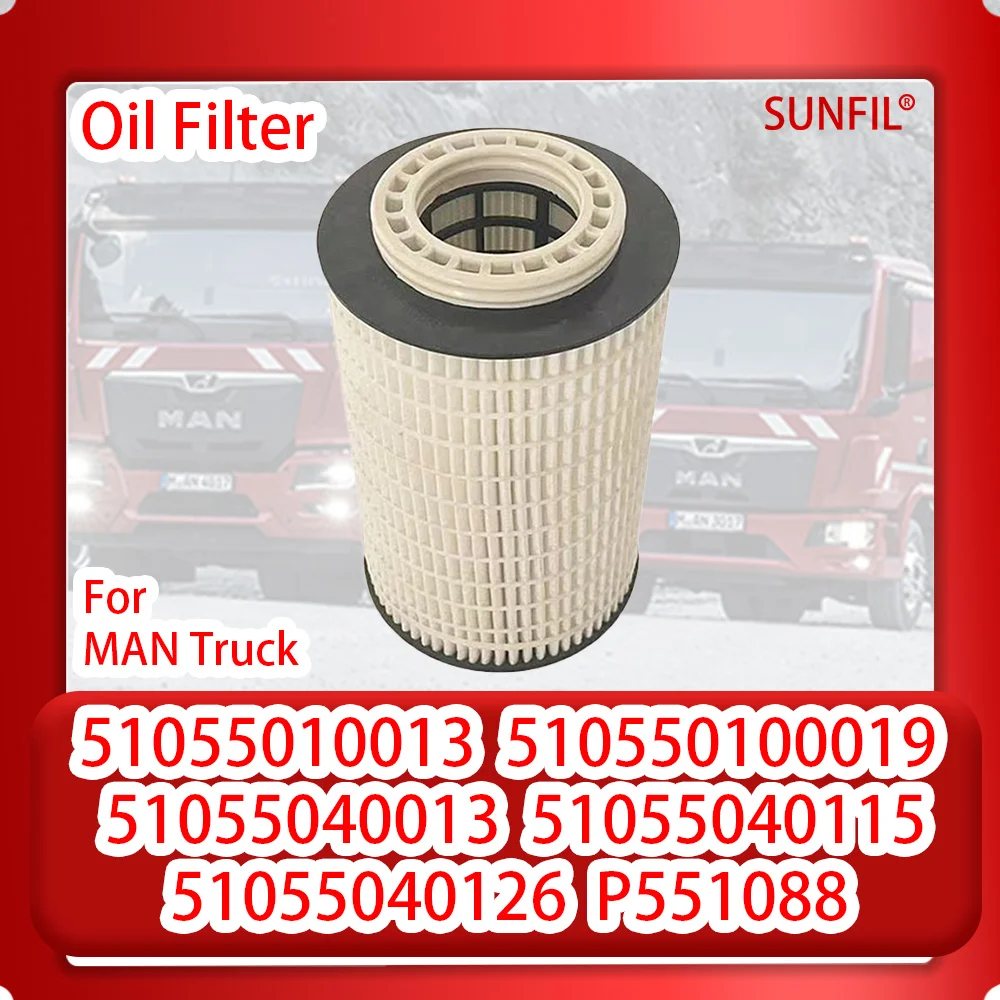 51055010013 510550100019  51055040013 51055040115 51055040126 P551088 Oil Filter For MAN Truck