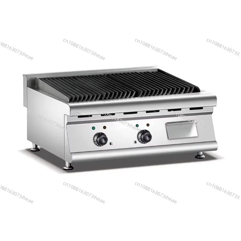 

Hotel Restaurant Kitchen Equipment Multifunctional Stainless Steel Countertops Electric Lava Rock Grill Flat Grill