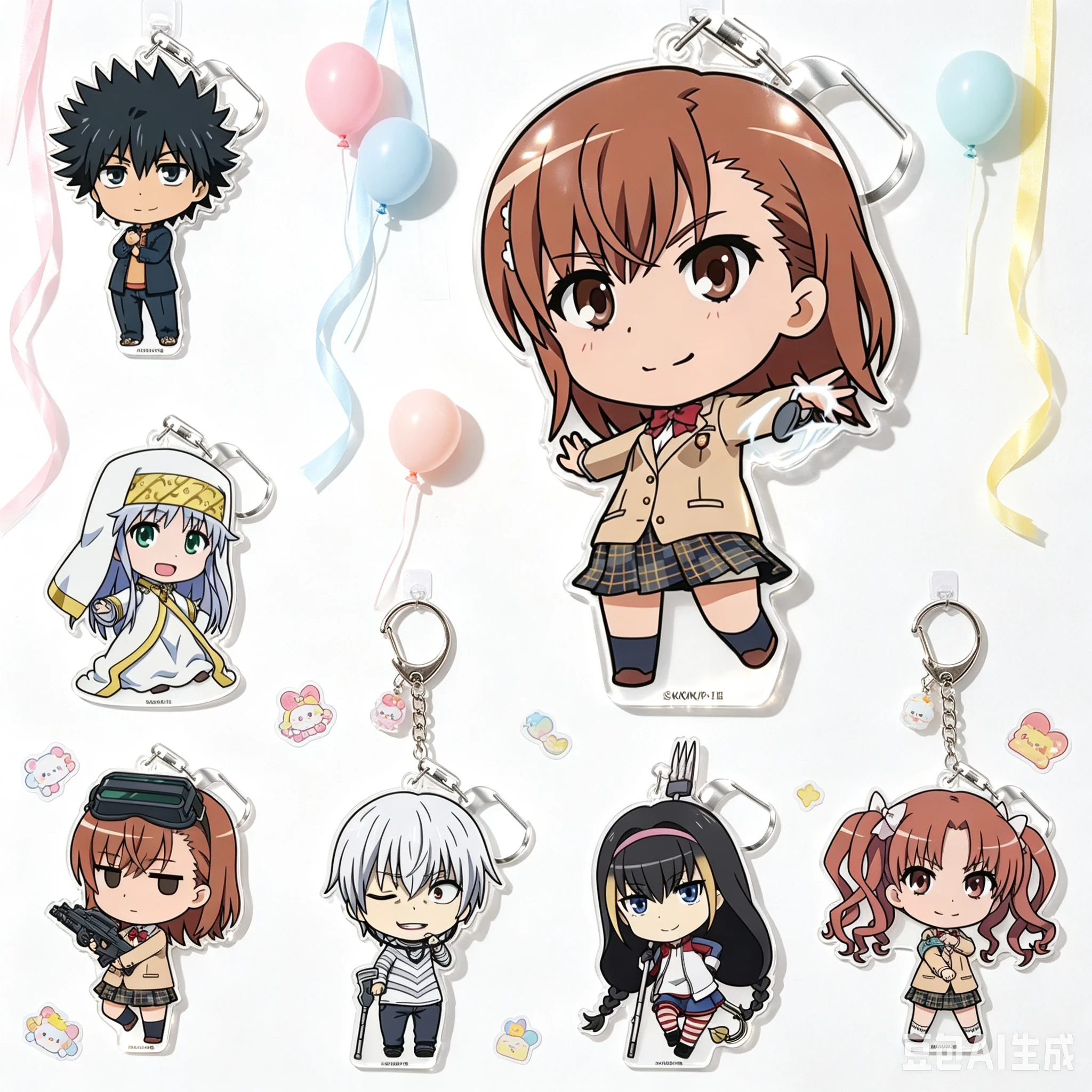 Anime A Certain Magical Index Acrylic pendant Keychain bag charm - Fans Gifts Touma Kamijou Car-mounted decorative Q-version