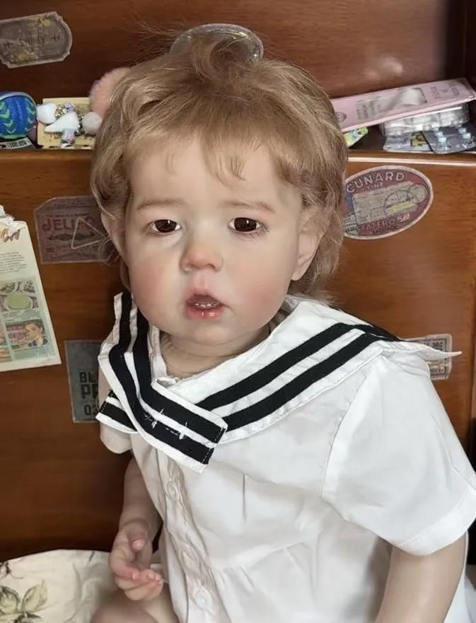 30in Liam Lifelike Reborn Baby Doll Toddler Boy Hand-Rooted Hair Girls Kids Toys Gift