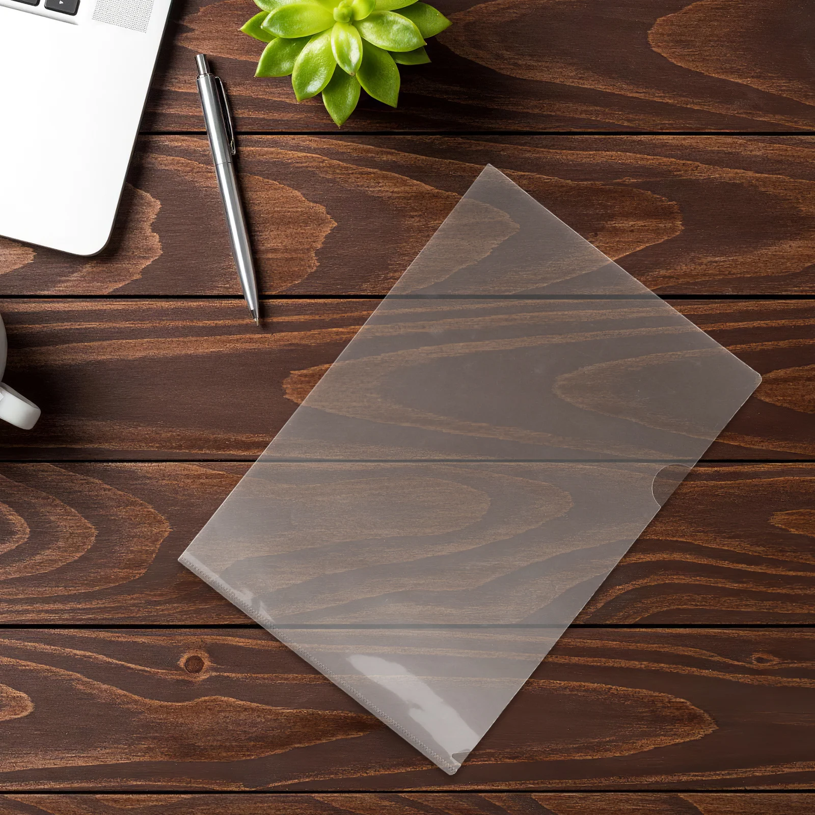 

24pcs A4 L-Shaped Transparent File Folder Clear Plastic Document Holder For Office School Storage Portable Paper Protector -