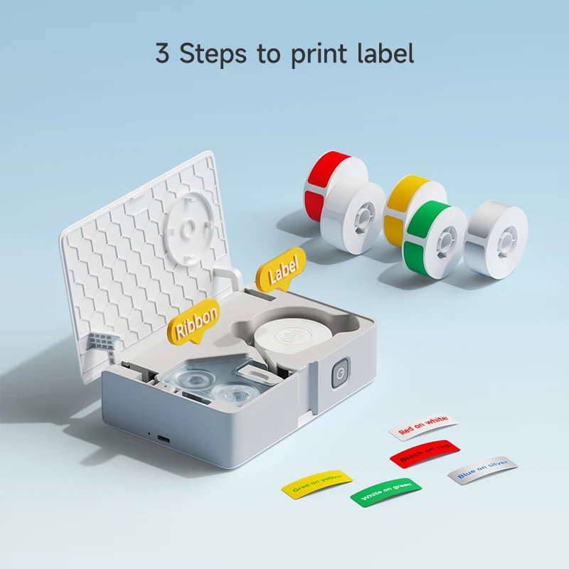 Niimbot B18 PET Label Paper Keep 8-10 Years Colorful Carbon Ribbon For Thermal Portable Label Maker