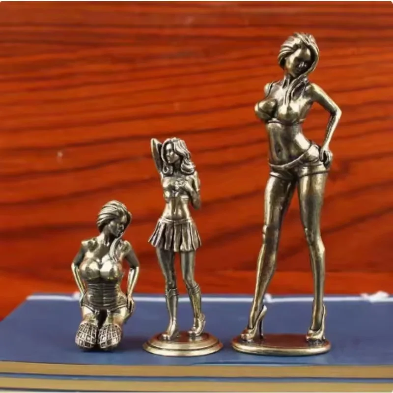 

Solid Copper Sexy Bikini Woman Figurine - Beautiful Girl Model Statue, Collectible Crafts & Office Desk Decor Gift for Adult