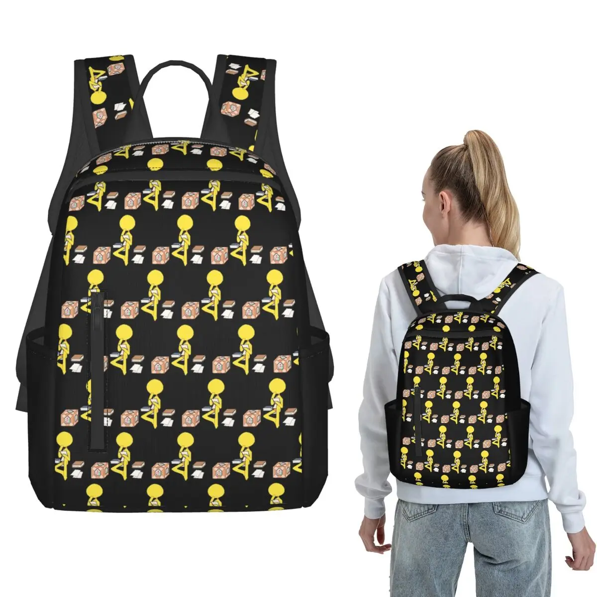 Alan Animation Becker Funny Backpack Large Capacity Boys Girls BookBag School Bag Shoulder Bags for Men Women