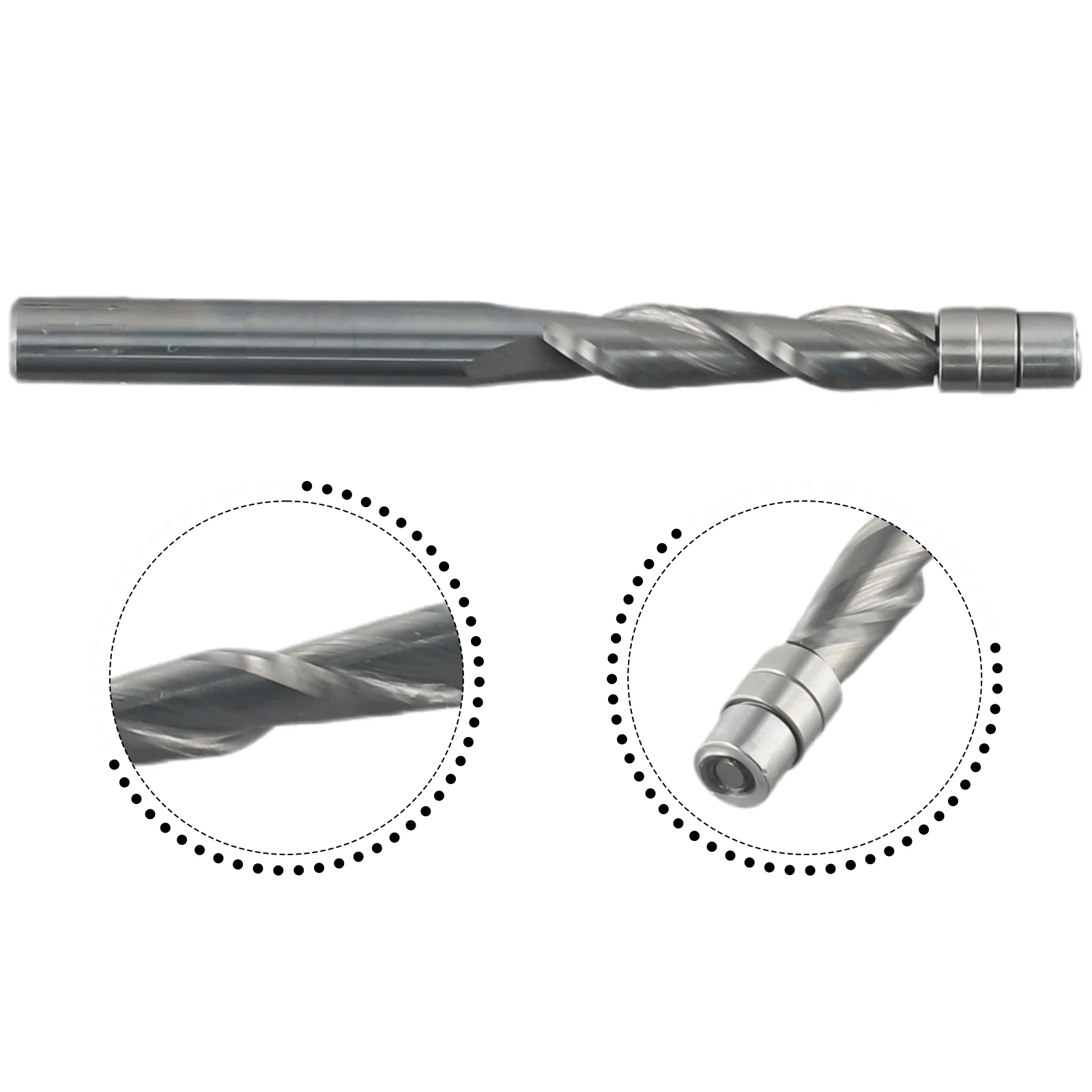

Precision Flush Trim Bit with Solid Carbide Spiral Cutter 6mm Shank 6mm Cut Length 3 Total Length Silver Color