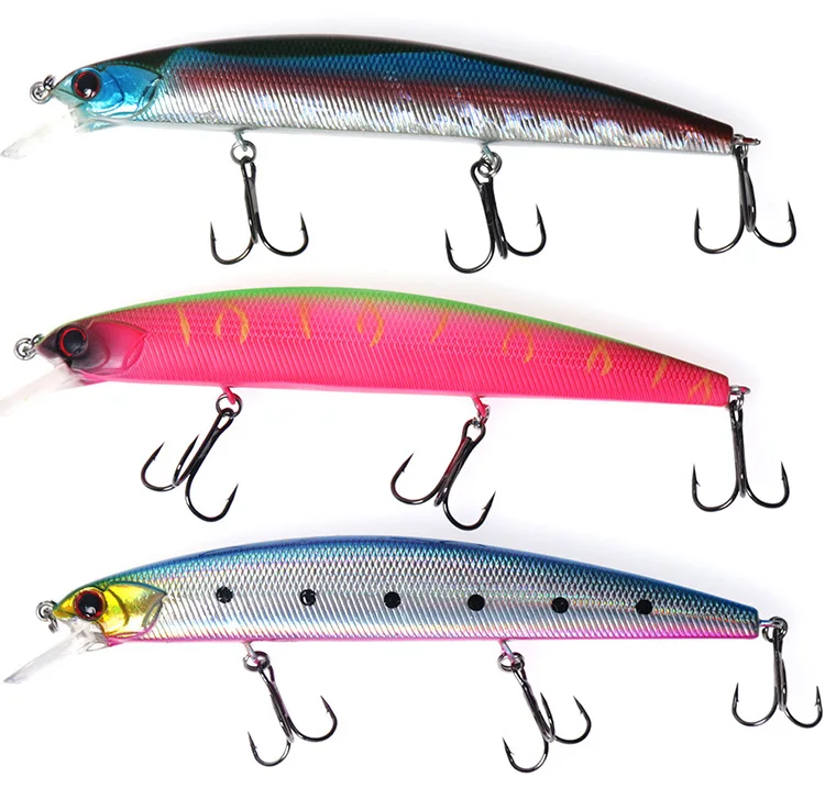 Fising Bait 13cm 20g  Sinking Minnow Lure 3 hooks Bass Long Cast Hard Bait Depth 0.5-2m