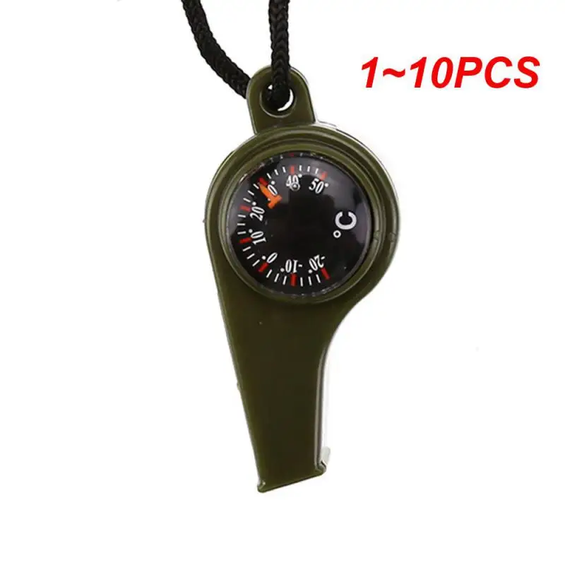 

1~10PCS 3 In 1 Multi-function Emergency Whistle Compass Thermometer Outdoor Camping Hiking Emergency Survival Gear Whistle