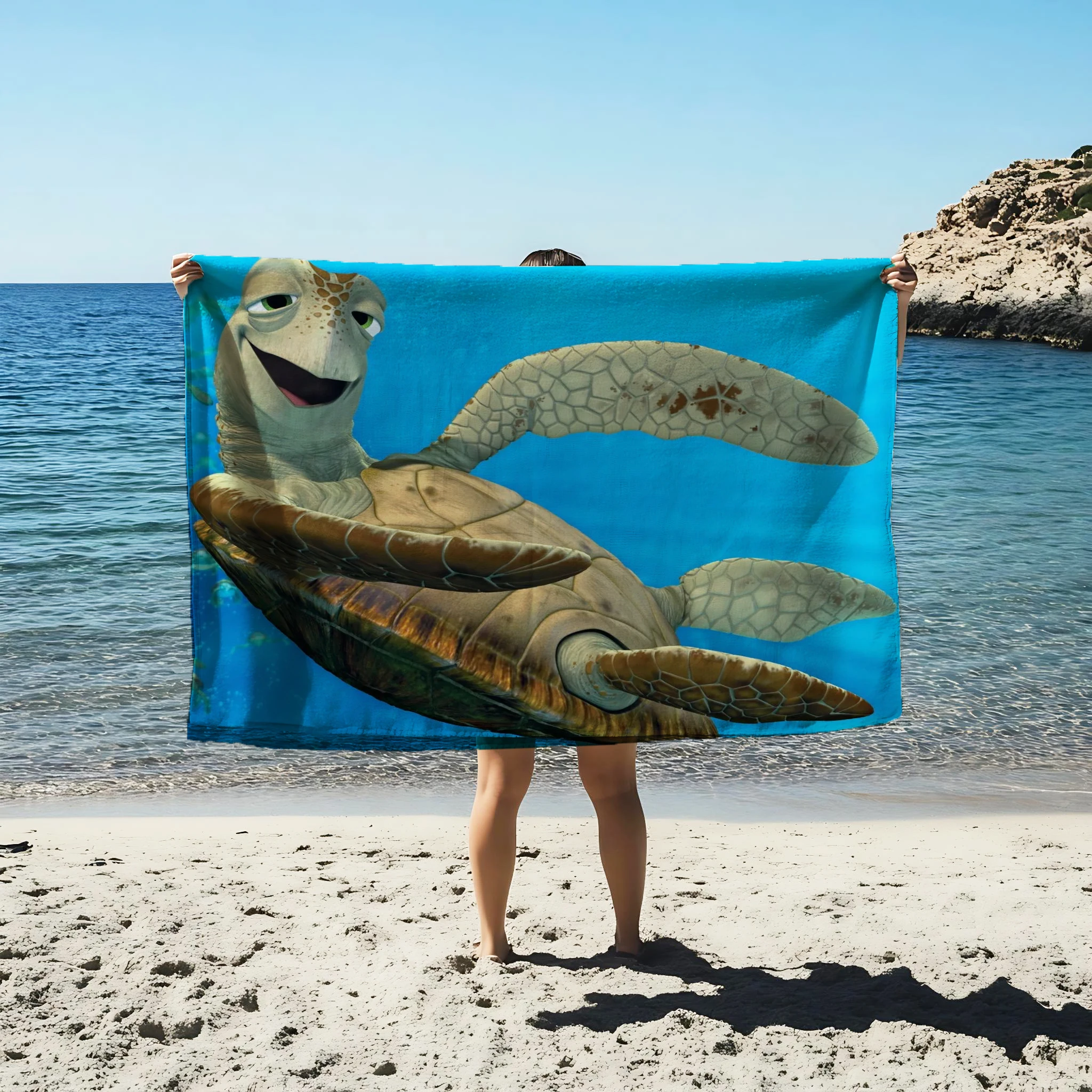 

1 шт., синее подводное милое мужское мягкое полотенце с принтом, фланелевое полотенце, быстросохнущие двусторонние полотенца, банные пляжные полотенца, подарки