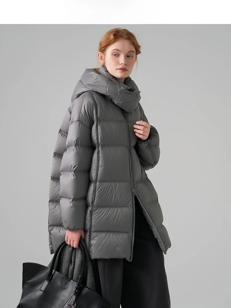 

Женская легкая теплая зимняя куртка-пуховик Thiened с капюшоном, белая, на пуху, для повседневной носки