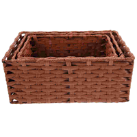 3 Pcs Organizer Cosmetics and Miscellaneous Storage Boxes Wicker Basket Bins for Toys Pp Woven