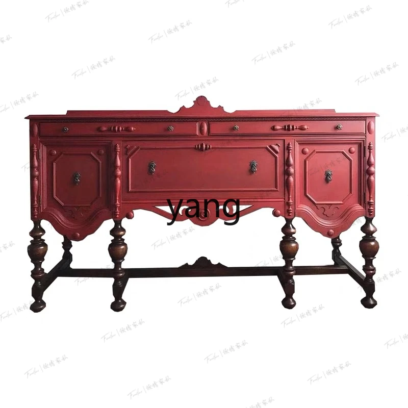 

LMM French Retro Solid Wood Sideboard Neoclassical Locker American Multifunctional Cabinet