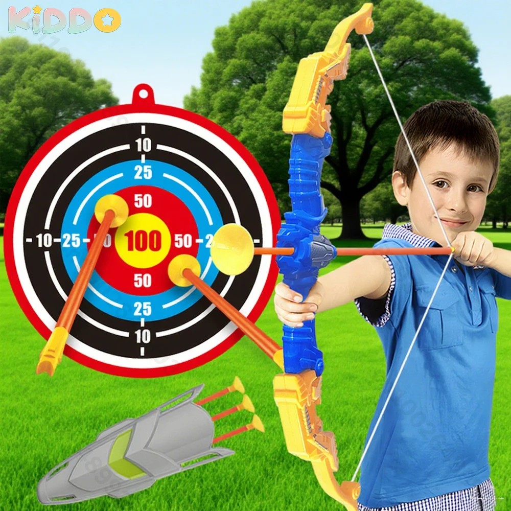 Ensemble de tir à l'arc pour enfants, arc et flèche recourbés, intérieur et extérieur, jouet pour enfants de 3 à 12 ans, jouet de tir de chasse, cadeaux interactifs