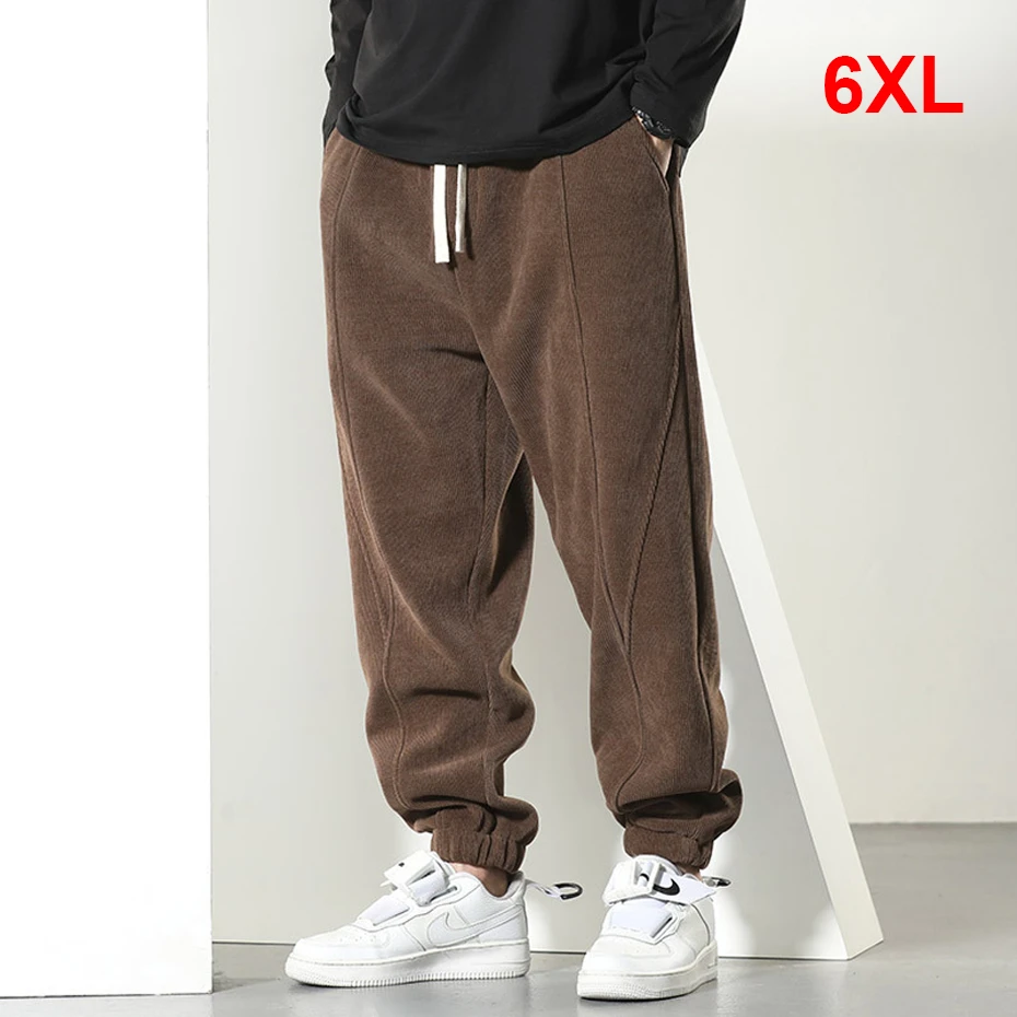 

6XL Plus Size Jogger Pants Men Sweat Pants Fashion Casual Solid Color Pants Male