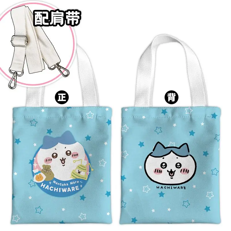 Portable Chiikawa Canvas Crossbody Bag Mobile Phone Bags for Woman Large Capacity Kawaii Cartoon Handbag Coin Purse