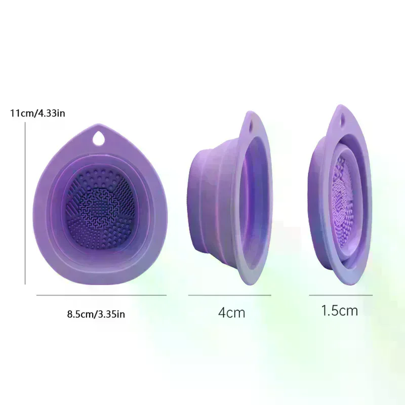 Silicone Makeup Brush Cleaner Folding Powder Puff Cleaning Bowl Eyeshadow Brushes Washing Soft Mat Beauty Tools Scrubber Box