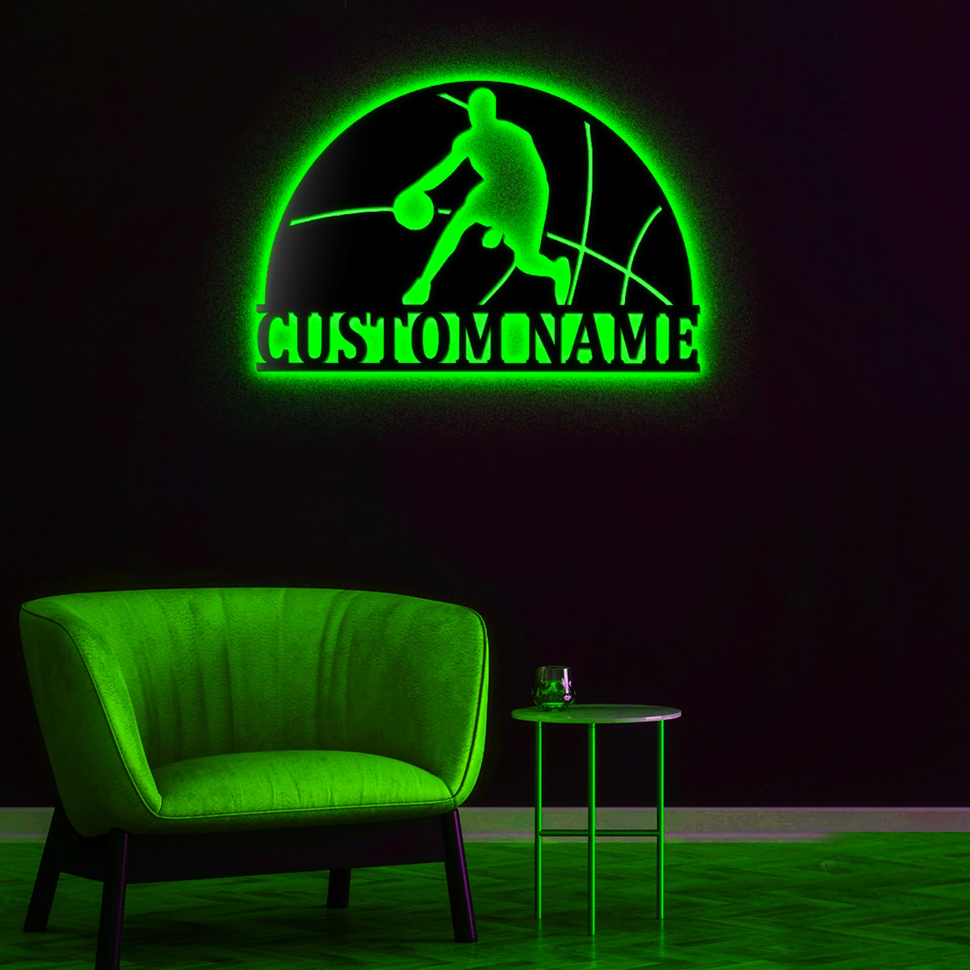 Imagem -03 - Personalizado Crossover Basketball Metal Led Neon Light Nome Personalizado Usb Night Light para Casa Quarto Decoração da Sala de Estar