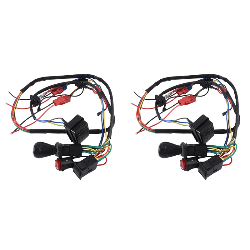 A49K-2X Children Electric Car DIY Modified Wires And Switch Kit, Kids Electric Car 4WD Ride On Toys Accessories Single Line