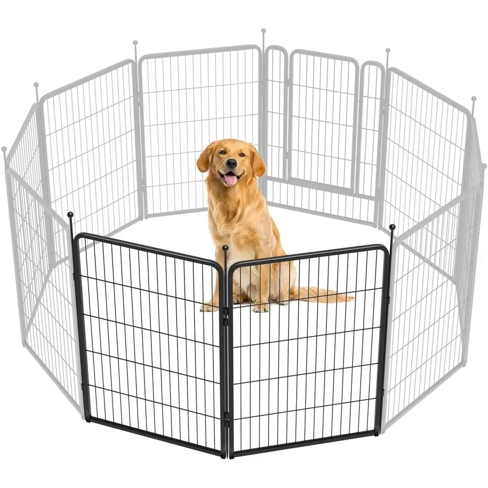 

Portable Dog Playpen for Medium & Large Dogs, 40 Tall, 2 Panels, Ideal for Indoor, Yard, RV, Camping - Black