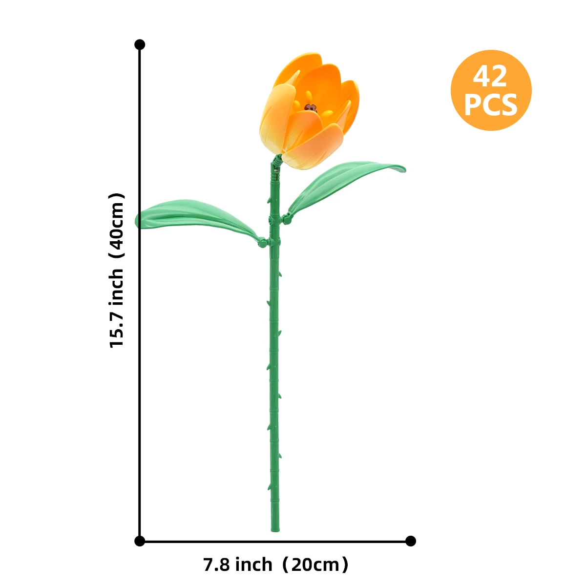 Bloemenboeket Bouwstenen MOC DIY Roos Tulp Lelietje-van-dalen Stenen Kit, Bureaudecoratie Verjaardag Valentijnscadeau