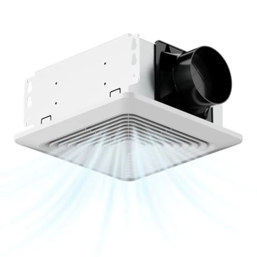 

Bathroom Exhaust Fan 130CFM 1.5 Sones Ultra Quiet Ceiling Mounted No Attic Access Required, Easy Installation, High Airflow Ven
