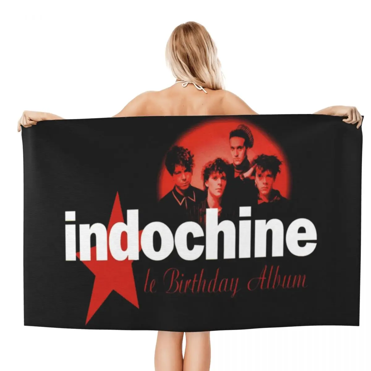 Custom Indochine Beach Towel Quick Drying Pop Rock Super Soft Microfiber Bath Sauna Towels