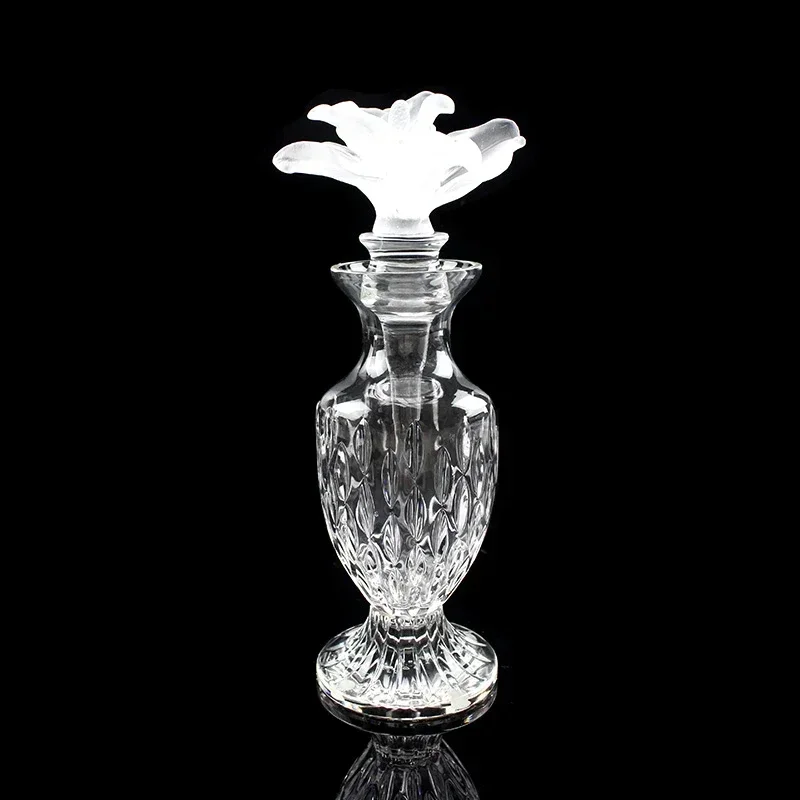 Factory Wholesale Modern Arabic Empty Clear Crystal Glass Perfume Oil Bottle With Cork For Home Decor Wedding Giveaway