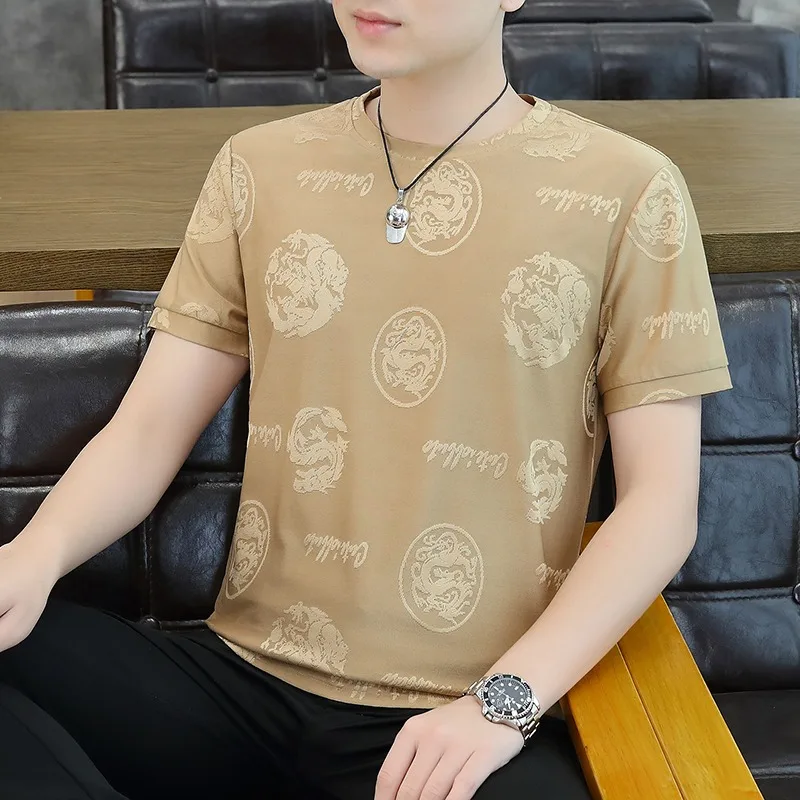 

Роскошная рубашка-поло с принтом, Мужская облегающая Повседневная футболка с коротким рукавом и отворотом, женская уличная одежда, деловые футболки-поло, топы, мужская одежда