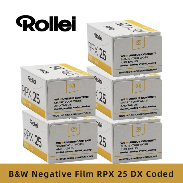 1/3/5/10 لفات Rollei RPX 25 135 35 مم فيلم سلبي أبيض وأسود (36 تعريضًا/لفة) لكاميرا Kodak M35 (تاريخ انتهاء الصلاحية: 2026