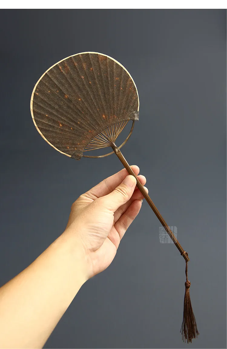 

Handmade bamboo and wood fan round, multi-functional three colors - summer new chinese style retro, home use, minimalist, modern
