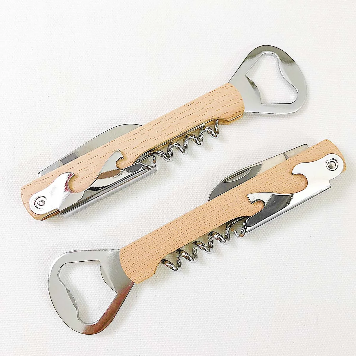 

Деревянные открывалки для бутылок из нержавеющей стали, многофункциональная открывалка для вина с деревянной ручкой, штопор, инструмент для бара, официанты, открывалка для бутылок пива, вина