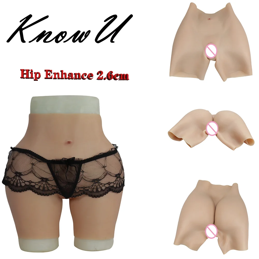 KnowU Hip Enhance 2.6cm Fake Butt Silicone Hip Vagina Panties Cosplay for Crossdresser Transgender Shemale Drag Queen